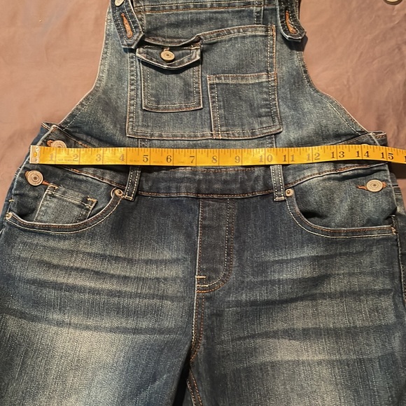 Almost Famous Blue Jean Overalls Size 7 - Picture 4 of 8